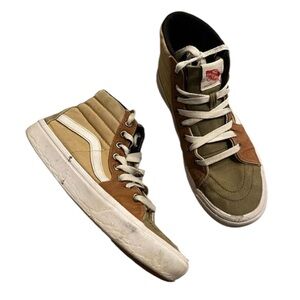 Men's Vans Retro Hightop Brown Cream Tan Sneakers